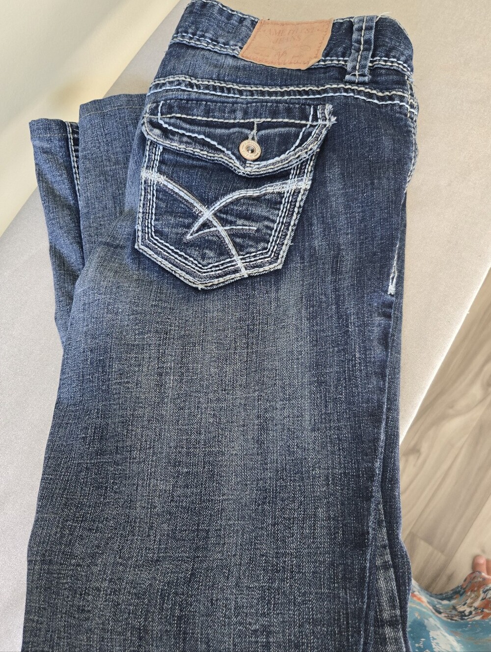 Amethyst Dark Blue Women’s Jeans with Contrast Stitching Size 9